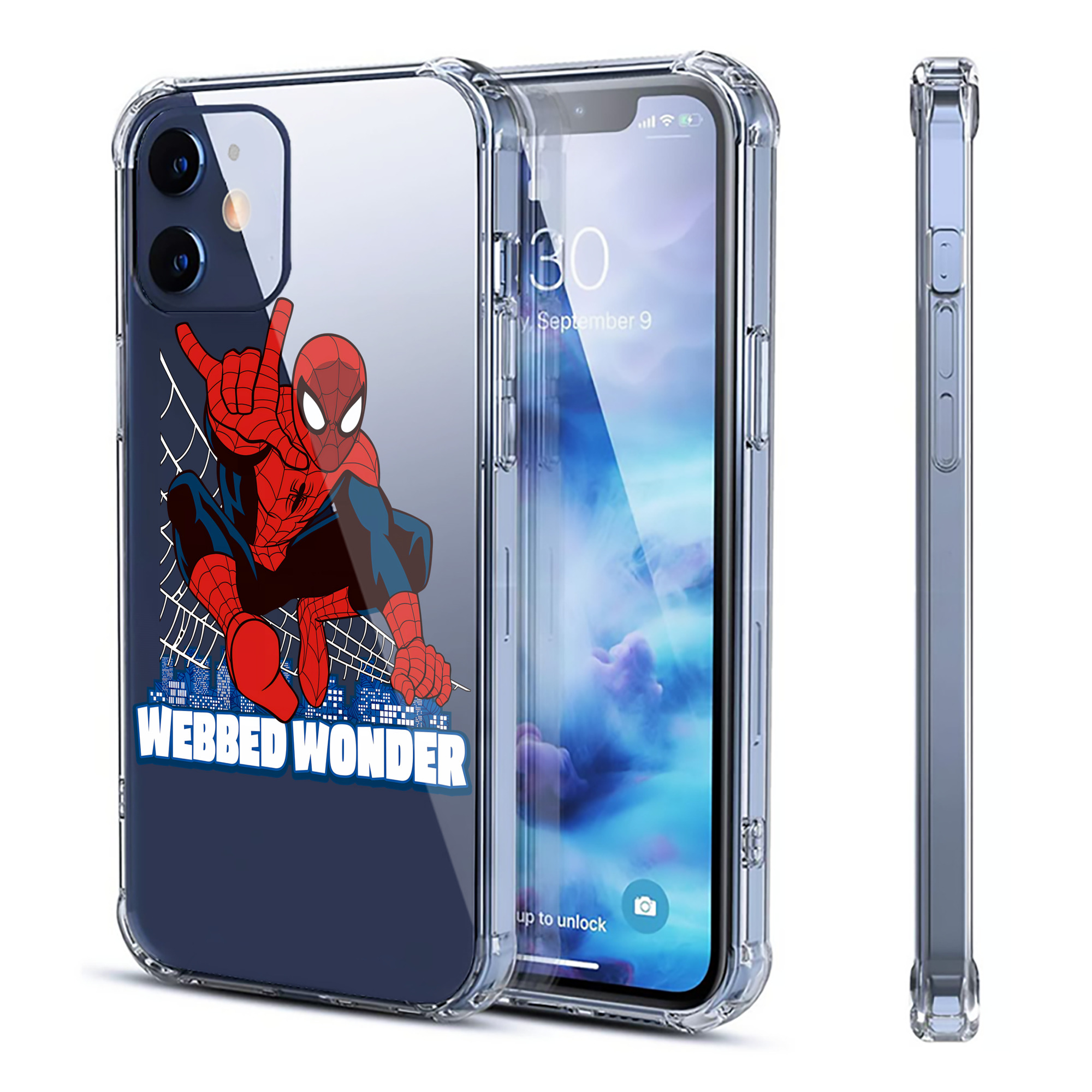 （画像用） Spider Man スパイダーマン 【iPhone 12シリーズ対応】透明スマホケース（クリアソフトケース）